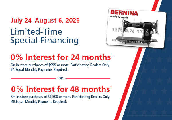 BERNINA Financing Offer